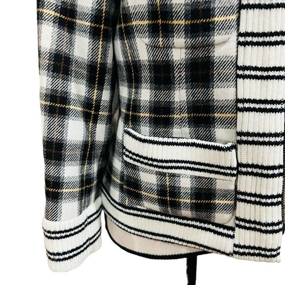 Anthropologie Plenty by Tracy Reese Plaid Wool blend zip blazer jacket size 4 - Picture 6 of 10